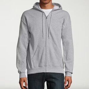 Hanes Ecosmart Unisex Adult Long Sleeve Zipper Active Hoodie , Gray Sz S